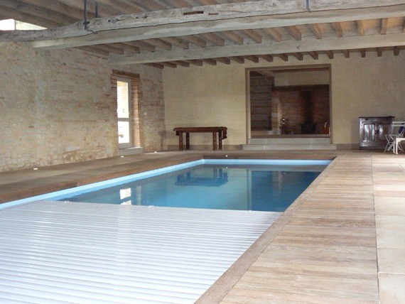 What safety equipment is best suited for the indoor swimming pool?